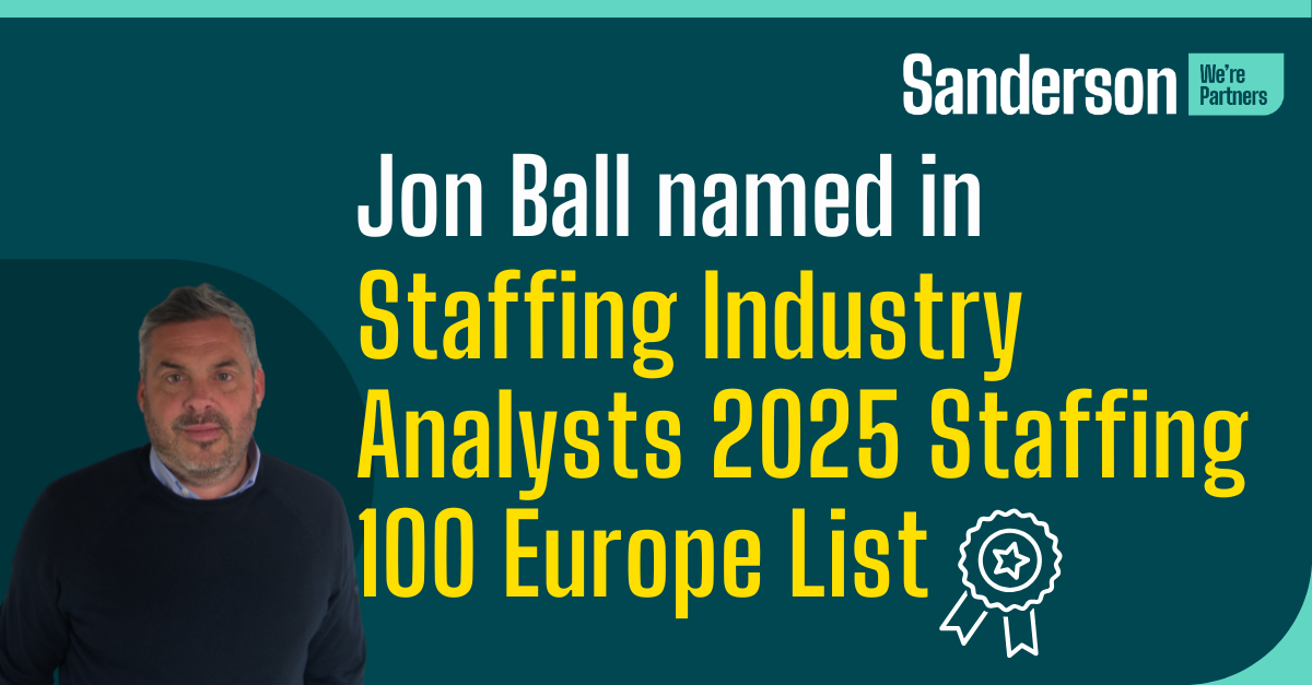 Jon Ball named in Staffing Industry Analysts 2025 Staffing 100 Europe List